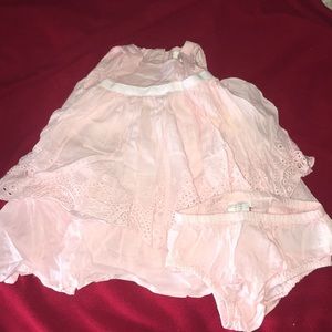 Pink eyelet 2 piece dress